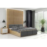 Čalúnená posteľ PANAMA XT 160x200cm výklopná remeselný dub - grafit